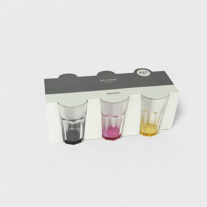 Imagen de Set 6 Vasos de Colores (437 ml.) Brando