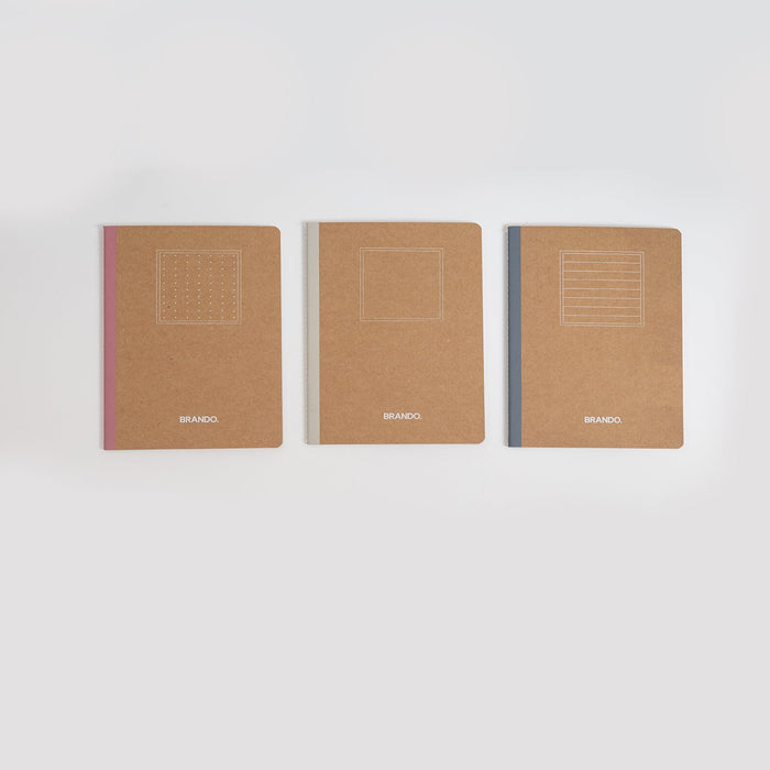 Set Libretas Kraft - 3 Unidades Brando
